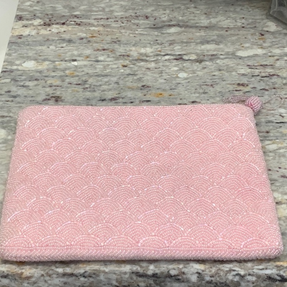 Pink Beaded Clutch